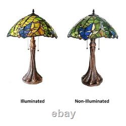 Stained Glass Table Desk Lamp Tiffany Style 24 Tall Floral Design 16 Shade