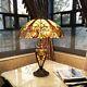 Stained Glass Table Desk Lamp Tiffany Style Double Lit Victorian Design Shade