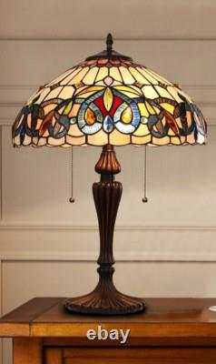 Stained Glass Table Desk Lamp Tiffany Style Victorian Design 15.75 Shade