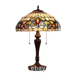 Stained Glass Table Desk Lamp Tiffany Style Victorian Design 15.75 Shade