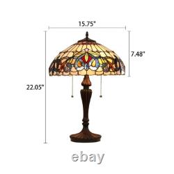 Stained Glass Table Desk Lamp Tiffany Style Victorian Design 15.75 Shade