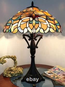 Stained Glass Table Desk Lamp Tiffany Style Victorian Design Shade