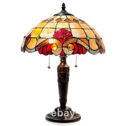 Stained Glass Table Desk Lamp Tiffany Style with Colorful Design 14.5 Shade