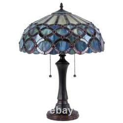 Stained Glass Table Desk Lamp Tiffany Style with Geometric Design 16 Shade
