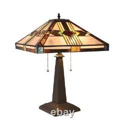 Stained Glass Table Desk Lamp Tiffany Style with Mission Design 12 Shade