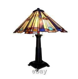 Stained Glass Table Desk Lamp Tiffany Style with Mission Design 15 Shade