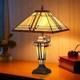 Stained Glass Table Desk Lamp Tiffany Style With Mission Design 16 Shade New