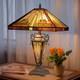 Stained Glass Table Desk Lamp Tiffany Style With Mission Design 16 Shade New