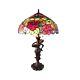 Stained Glass Tiffany Style 2 Bulb With Roses 18 Shade 27 Tall Table Lamp