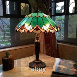 Stained Glass Tiffany Style 21 Tall Jade 2 Bulb Table Desk Lamp 16 Shade