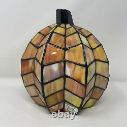 Stained Glass Tiffany Style 8 Pumpkin Jack O Lantern Lamp Halloween Fall Decor