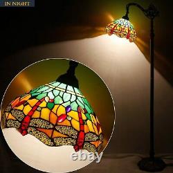 Stained Glass Tiffany Style Accent Floor Lamp Living Room Lighting Vintage Decor