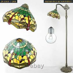 Stained Glass Tiffany Style Accent Floor Lamp Living Room Lighting Vintage Decor