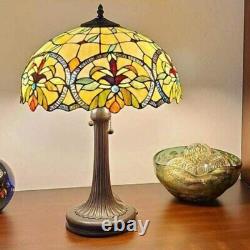 Stained Glass Tiffany Style Floral Theme Table Lamp 23 Tall Reading Accent Lamp