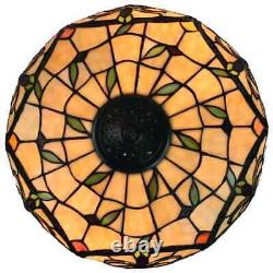Stained Glass Tiffany Style Floral Theme Table Lamp 23 Tall Reading Accent Lamp