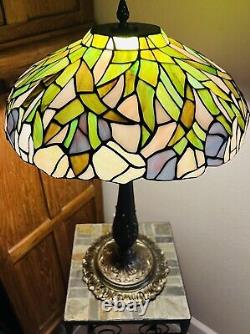 Stained Glass Tiffany Style Lamp, Art Nouveau, Art Deco, MCM, 3-way Lighting