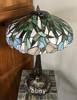 Stained Glass Tiffany Style Lamp, Art Nouveau, Art Deco, MCM, 3-way Lighting