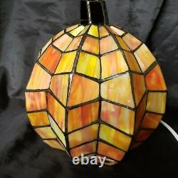 Stained Glass Tiffany Style Orange 8Pumpkin Jack O Lantern Lamp Night Light