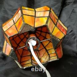 Stained Glass Tiffany Style Orange 8Pumpkin Jack O Lantern Lamp Night Light