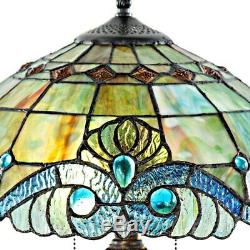Stained Glass Tiffany Table Lamp Vintage Accent Victorian Theme