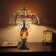 Stained Glass Tiffany-style Dark Bronze 3 Light Double Lit Table Lamp 16 Shade