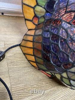 Stained Glass Turkey Lamp Thanksgiving Décor Working Vintage READ