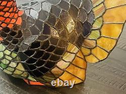 Stained Glass Turkey Lamp Tiffany Style Cracker Barrel Vibrant Colors in Box