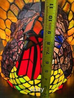 Stained Glass Turkey Lamp Tiffany Style Cracker Barrel Vibrant Colors in Box