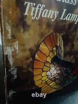 Stained Glass Turkey Lamp Tiffany Style Cracker Barrel Vibrant Colors in Box