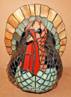Stained Glass Turkey Lamp (tiffany Style) Beautiful/open Box