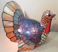 Stained Glass Turkey Lamp (tiffany Style) Beautiful/open Box