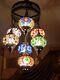 Stained Glass Turkish 7 Globe Mosaic Chandelier Lamp Moroccan Usa Seller