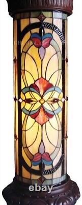 Stained Glass Victorian Tiffany Style Pedestal Floor Lamp 2 Light ONE THIS PRICE