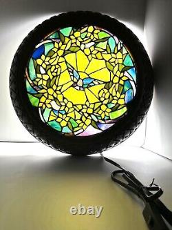 Stained Glass Wall Art Decor Flat Lamp. Beautiful, Intricate Details And Design