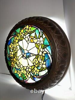 Stained Glass Wall Art Decor Flat Lamp. Beautiful, Intricate Details And Design