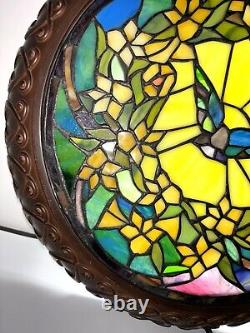 Stained Glass Wall Art Decor Flat Lamp. Beautiful, Intricate Details And Design