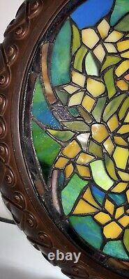 Stained Glass Wall Art Decor Flat Lamp. Beautiful, Intricate Details And Design