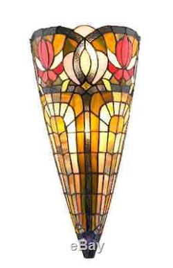 Stained Glass Wall Sconce Lamp Light Deco Mission Craftsman Victorian Art Deco