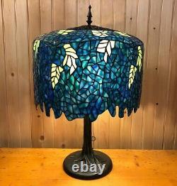 Stained Glass Wysteria Blue Table Lamp