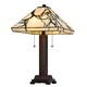 Stained Glass Metal/resin Tiffany Table Lamp With Pull Chain Switches 60w X 2