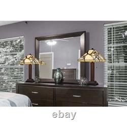 Stained glass Metal/Resin Tiffany Table Lamp With Pull Chain Switches 60W X 2