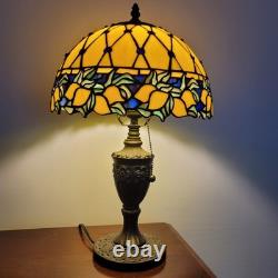 Striking Authentic Vintage Stained Glass Tiffany Style Lamp