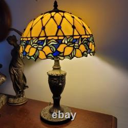 Striking Authentic Vintage Stained Glass Tiffany Style Lamp