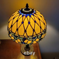 Striking Authentic Vintage Stained Glass Tiffany Style Lamp