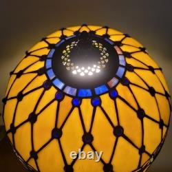 Striking Authentic Vintage Stained Glass Tiffany Style Lamp