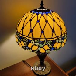 Striking Authentic Vintage Stained Glass Tiffany Style Lamp