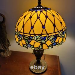 Striking Authentic Vintage Stained Glass Tiffany Style Lamp