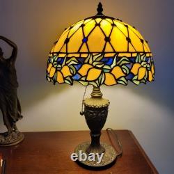 Striking Authentic Vintage Stained Glass Tiffany Style Lamp