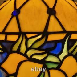 Striking Authentic Vintage Stained Glass Tiffany Style Lamp