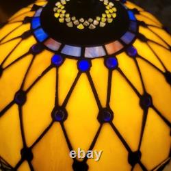 Striking Authentic Vintage Stained Glass Tiffany Style Lamp